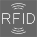Icono para RFID: Ondas saliendo de la palabra RFID